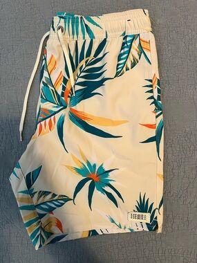O'Neill Men’s Cream Tropical Swim Trunks